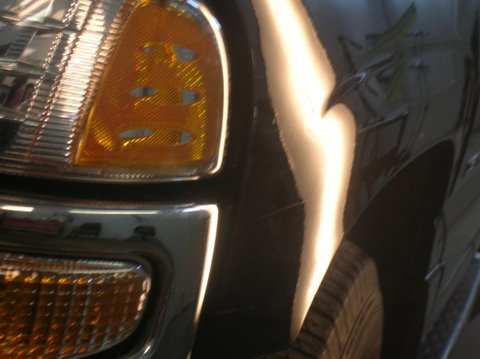 After PDR Denali Fender dent