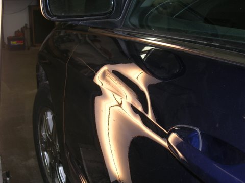 Chrysler pacifica door crease before paintless dent remova